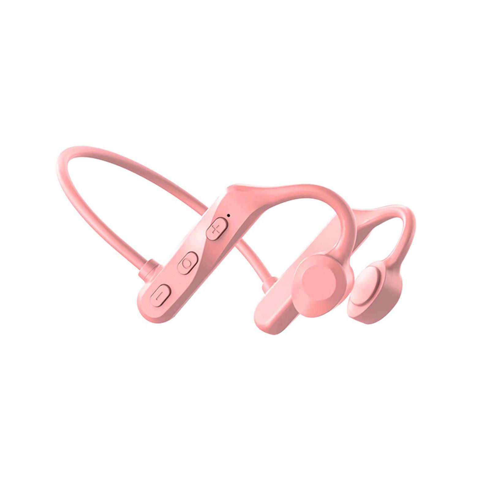 

Беспроводные наушники Bluetooth 5.0 Проводящие наушники Окружающие наушники с оголовьем Спортивные наушники Легкий корпус One Size розовый