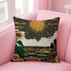 HOT Sun Print Funy Abstract Art Cushion Cover Linen Pillowcase Cover Soft Decor for Sofa Home Room