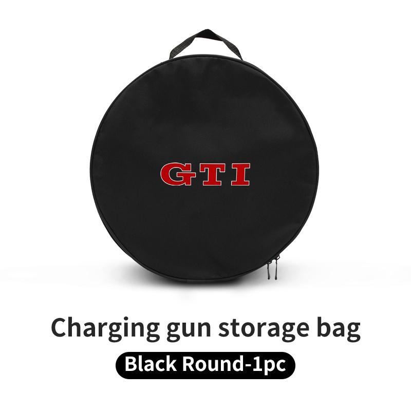 Car Charging Gun Bag Oxford Cloth Gun Cables Storage Box Auto Accessories For Volkswagen VW Golf 4 6 7 GTI Tiguan Passat B5 B6