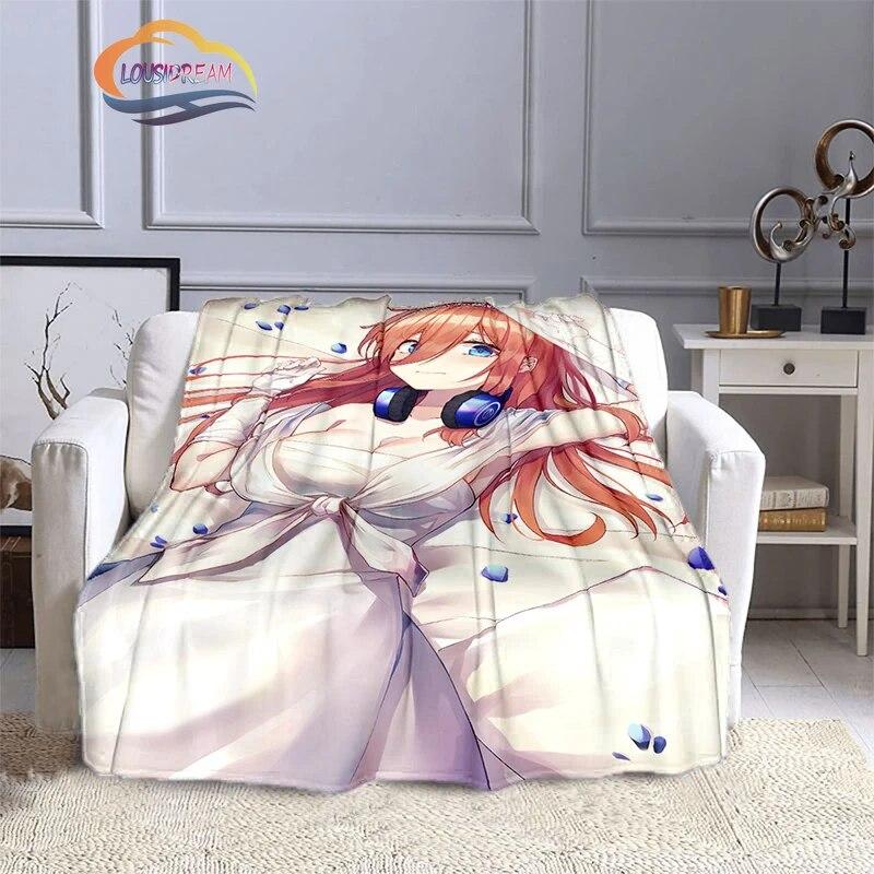 Comic The Quintessential Quintuplets Cashmere Blanket Sexy Anime Girl Flannel Blanke Portable Warm Camping  Soft skin