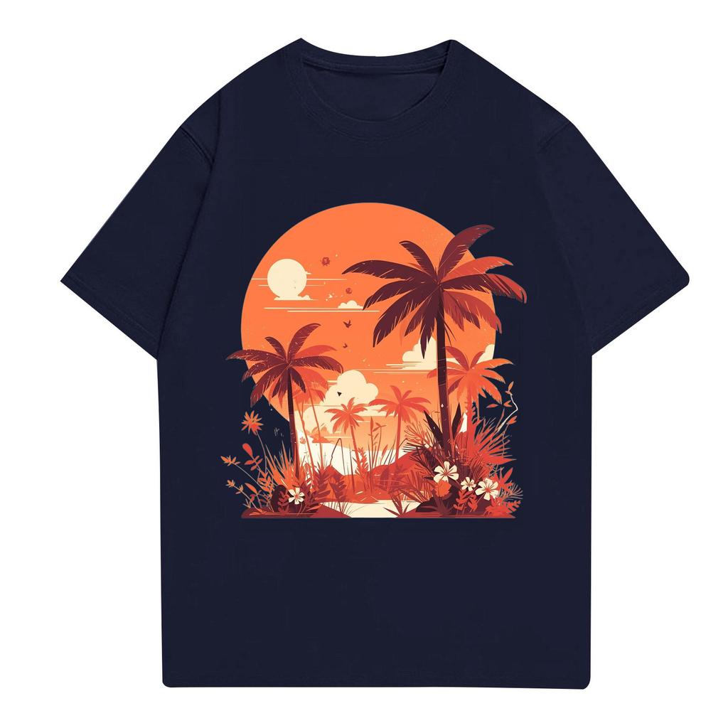 Herren Stehkragen Kurzarmhemd Lose Freizeit Urlaub Hemd Mann