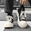 Black Board Shoes Men'S Breathable Thick-Soled Heightening Star With The Same Big Head Derby Shoes Casual Leather Shoes 55326-J