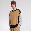 CROQUIS Men's Color-Block Loose Fit Round Neck Sweater