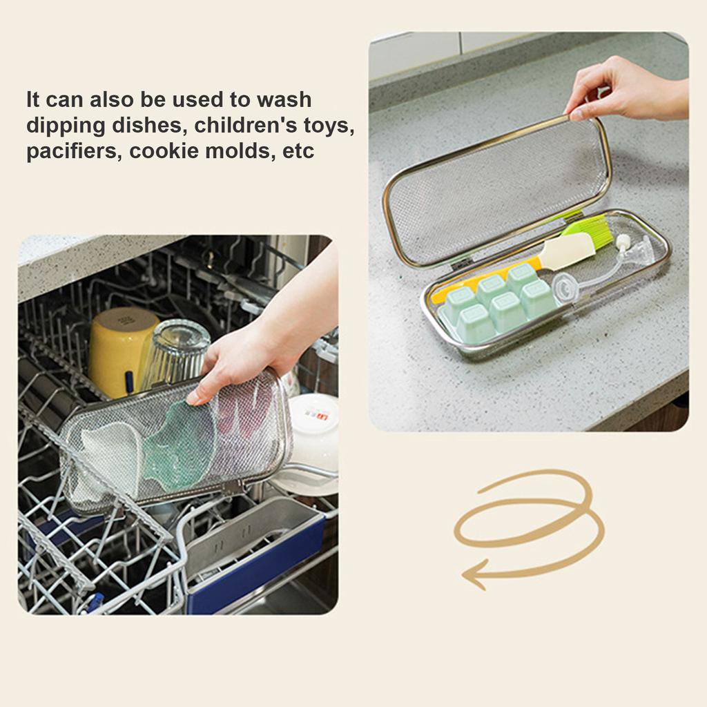 Stainless Steel Mesh Utensil Basket for Kitchen Dishwasher Safe Drying Rack for Spoons and Chopsticks Cutlery Holder