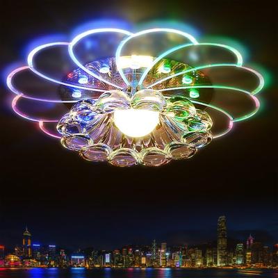 Modern Crystal 5W Colorful LED Ceiling Light Lamp Chandelier Lighting Flush Mount Fixture Pendant Lamp Living Room for Kitchen Bedroom Hallway