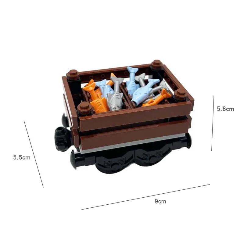 MOC Block Train Track Package City Series Train Rail Transport Cars Can Be Connected