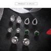 5 Pairs Retro Bohemia Style Earring Set Shimmer Crystal Ear Studs