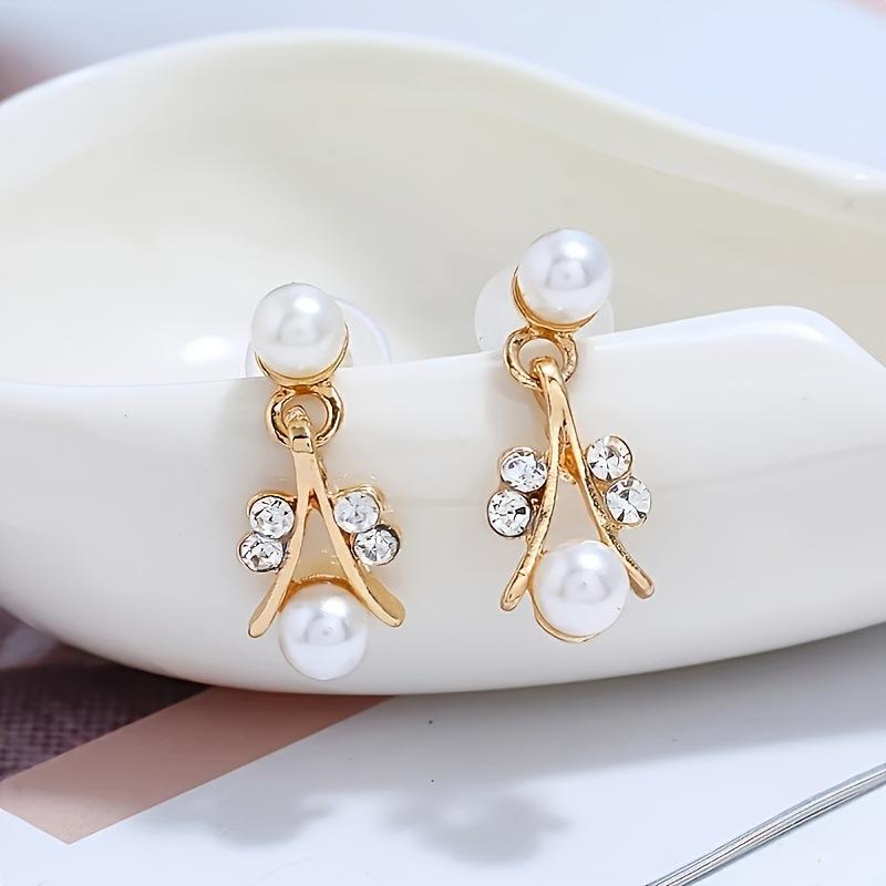 Simulation Pearl Necklace Bracelet Earrings Set Bridal Dress Versatile Accessories Fashion Jewelry Gift