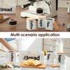 3/4Pcs Bread Bin Tea Coffee Sugar Canisters Set Iron Bread Box Tea Coffee Canisters with Bamboo Lids for Kitchen Bakery and Home