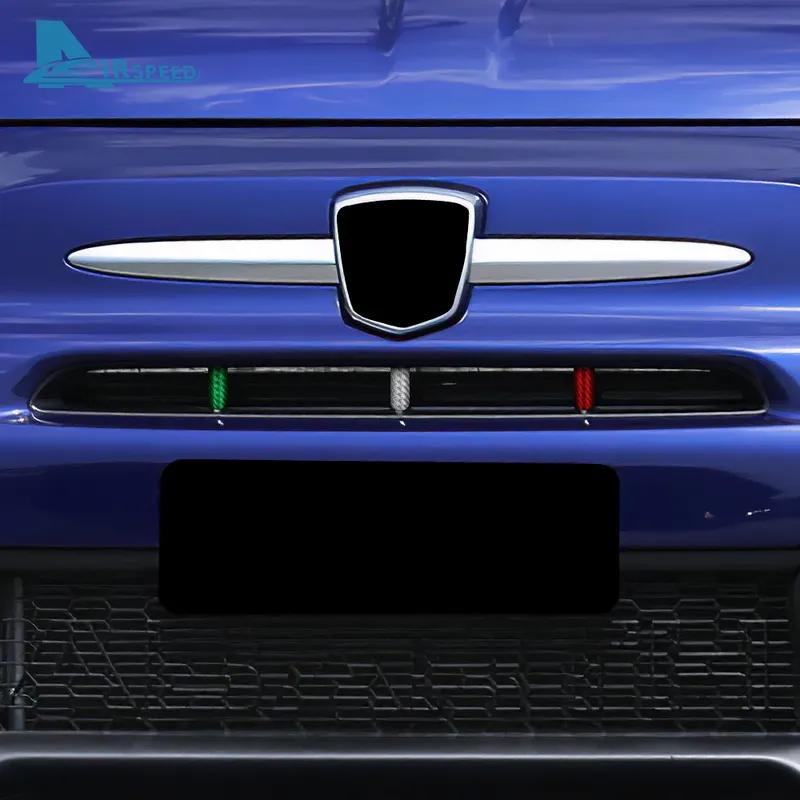 Real Hard Carbon Fiber Car Grille Decor For Abarth 595 695 2017 2018 LHD RHD Protection Accessories