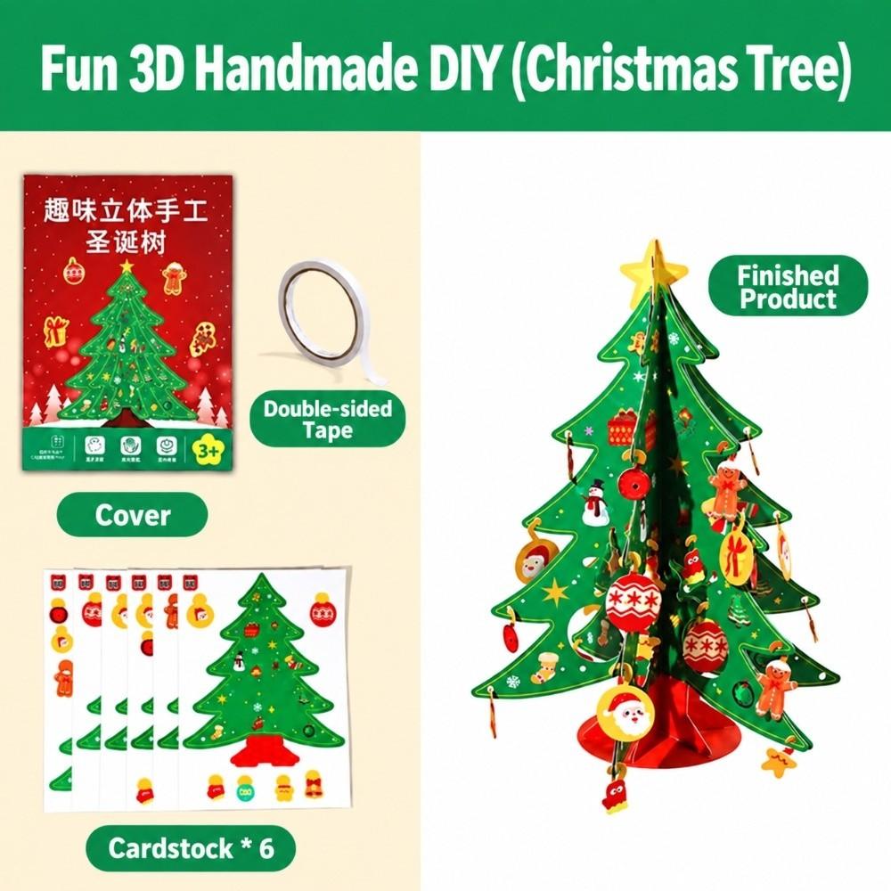 Paper Christmas Tree Making Set DIY Educational Craft Set Christmas Tree Craft Kit Family Craft