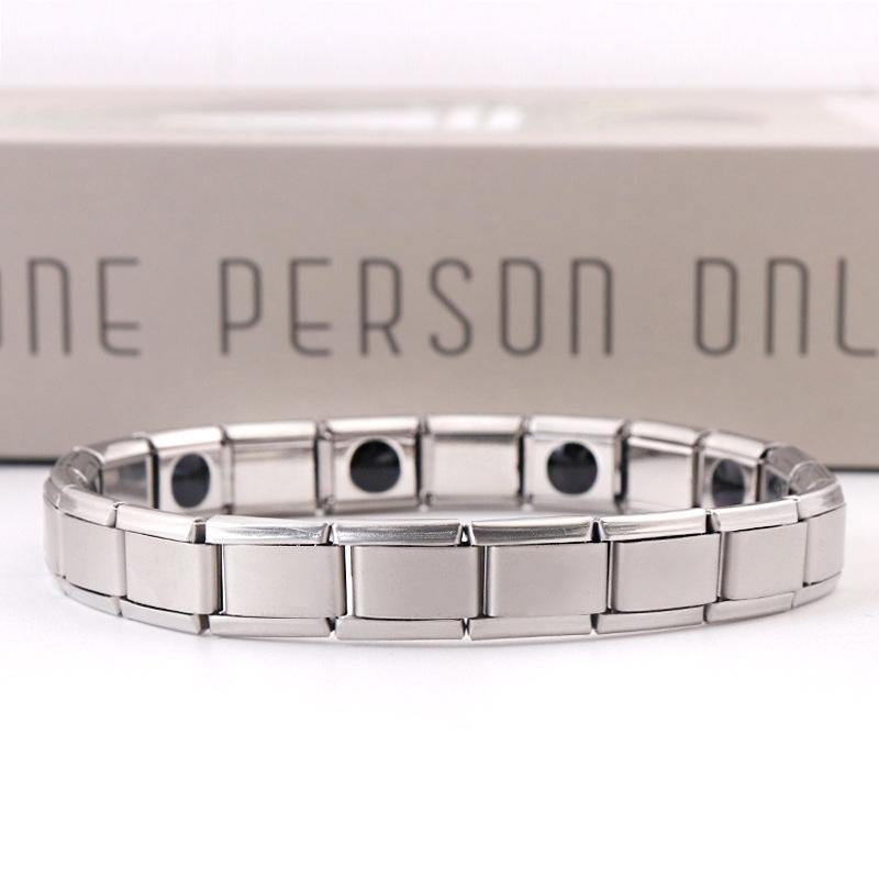 European And American Stainless Steel Silver Bracelets Titanium Steel Jewelry Energy Bracelet Jewelry 