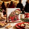 Festive Snowman Paper Napkin Stand Holder for Dining Table, Wood Vertical Wooden Organizer Table Dispenser, Christmas Tissue Storage Holiday
