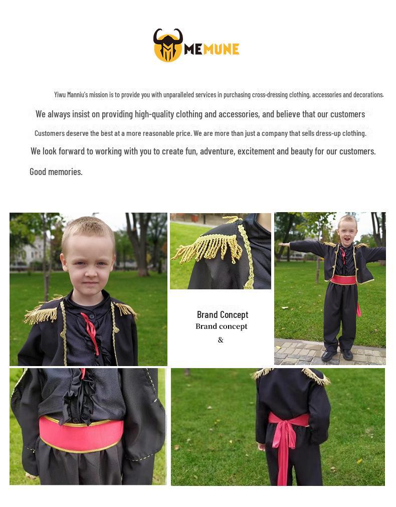 Spanish Bullfighter Flamenco Costume for Halloween or Dance Shows