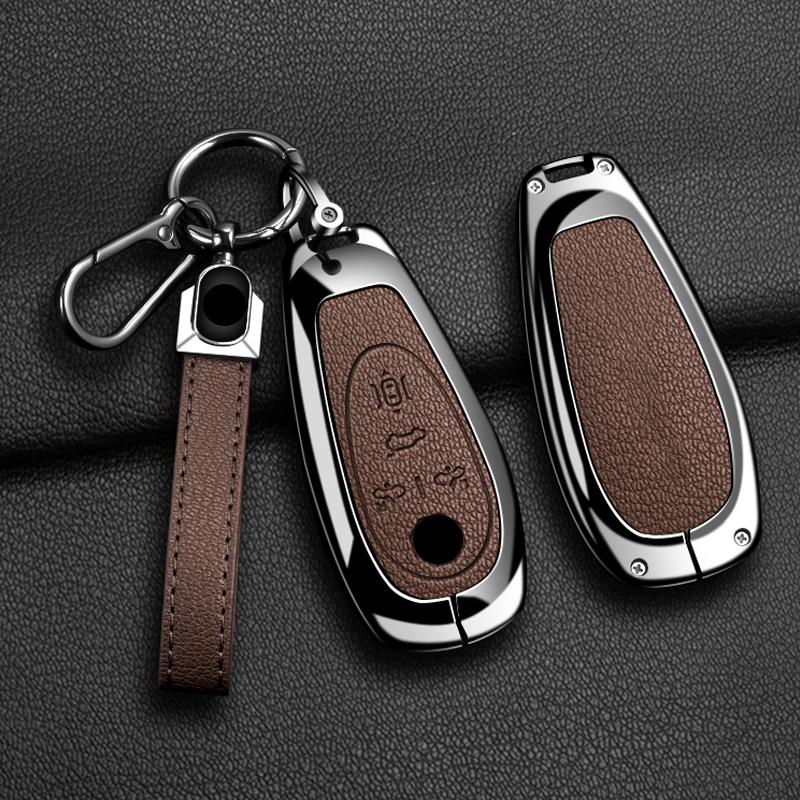 Car Remote Key Case Cover for Morris Garages MG Cyberster Zinc Alloy Leather Fob Protection Shell Auto Keychain Accessories
