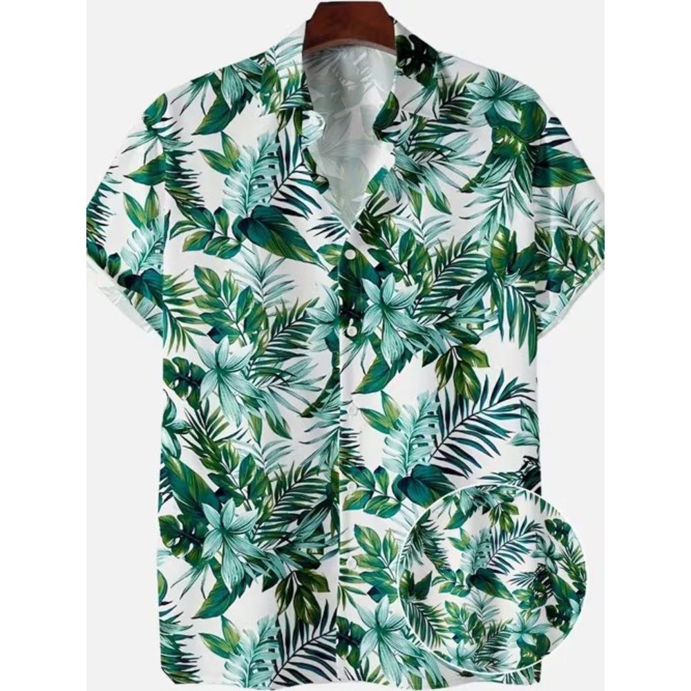 Men's Retro Fashion Pattern 3D Print Shirt Button Up Shirt Casual Shirt Summer Shirt Short Sleeve Daily Vacation Clothing