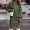 Abito lavorato a maglia da donna Dolcevita Abito maglione invernale Abiti lavorati a maglia Abito lungo in lana tinta unita midi