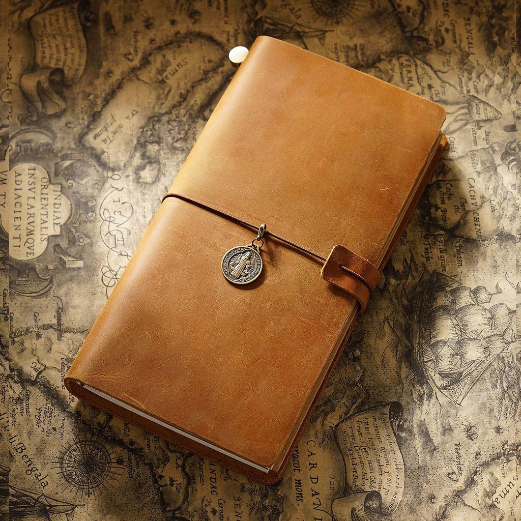 Genuine Leather Vintage Travel Journal - Creative Cowhide Diary Notebook