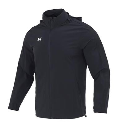 Elastische verstaubare Sport-Webjacke mit Kapuze für Herren, Schwarz, 22500408-001