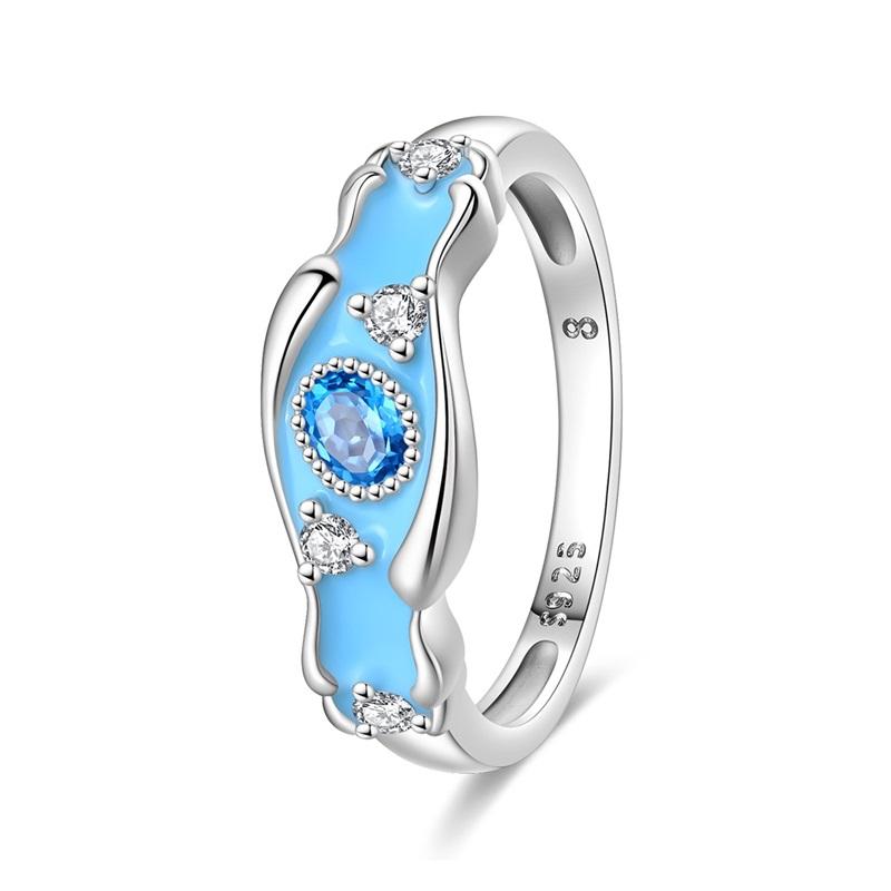 Rings 925 Silver Star Moon Colorful Sparkling Zircon Simple Rings For Women Exquisite Wedding Engagement Birthday Jewelry Gifts