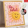 Unique 5D Framed Pearl Painting Kit with Cute Sun Le Soleil Pattern Sparkling Bead Art Canvas DIY Handmade Craft for Living Room Decor