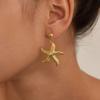 18K Gold-plated Stainless Steel Boho Style Starfish Pendant Earrings Fashion Exquisite Waterproof Earring Jewelry Gift for Women