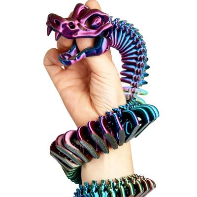 3D Spausdinta Skeletinė Gyvatė Figūrėlė Judančios Jungtys Skeletinė Gyvatė Figūra Articulated Gyvūno Modelis Žaislas Namų Biuro Knygų Lentynos Darbalaukio Dekoro Ornamentas