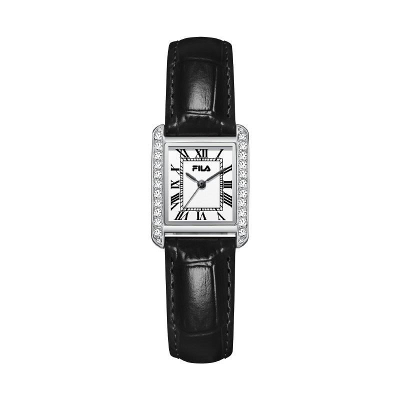 

FILA Quartz Watch Leather Strap White Dial Square Watch Fashion Minimalist Waterproof Vintage Roman Scale Women watches FLL38-6638A [Sparkling Star]-6638-102
