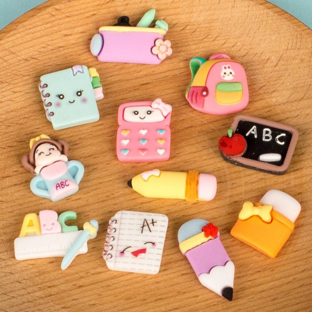 

50Pcs Stationery Series Resin Accessories Flat Back DIY Jewelry Accessories Style 9