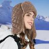 Women Autumn Winter Warm Velvet Ear Protector Hat Cold Resistant Imitation Fur Hair Thicken Outdoor Cycling Bomber Hat Sweet Cute Lei Feng Hat
