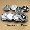 For Mercedes Benz AMG E C GLC Class E200 E400 E63 W213 S550 S560 C260 A200 4pcs 75mm Wheel Center Caps Badge Logo Car Hub Cover