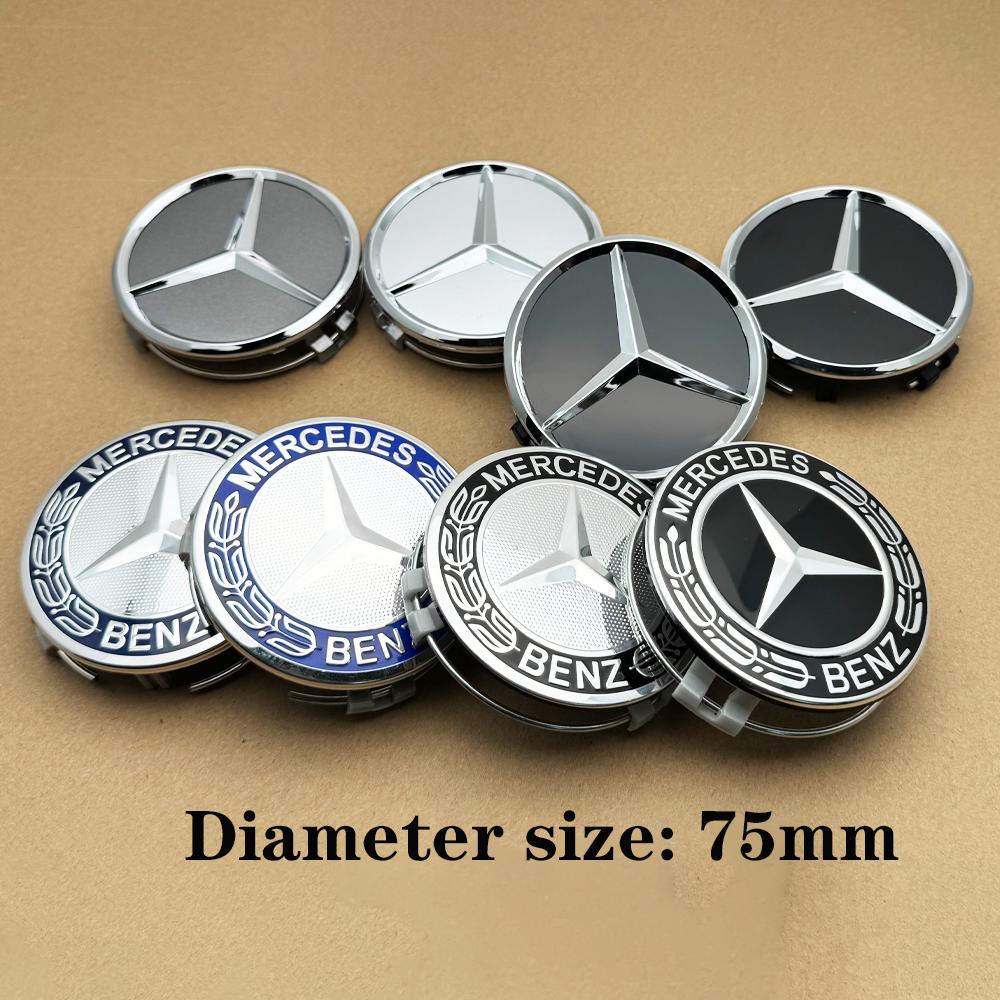 For Mercedes Benz AMG E C GLC Class E200 E400 E63 W213 S550 S560 C260 A200 4pcs 75mm Wheel Center Caps Badge Logo Car Hub Cover