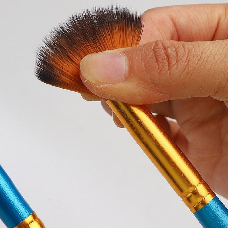 10 Pcs Painting Brushes With Comfortable Grip Drawing Supplies For Artists And Students