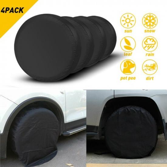 Black Waterproof Tire Cover Wheel &Tyre RV Camper Trailer Sun Protector 27 -29