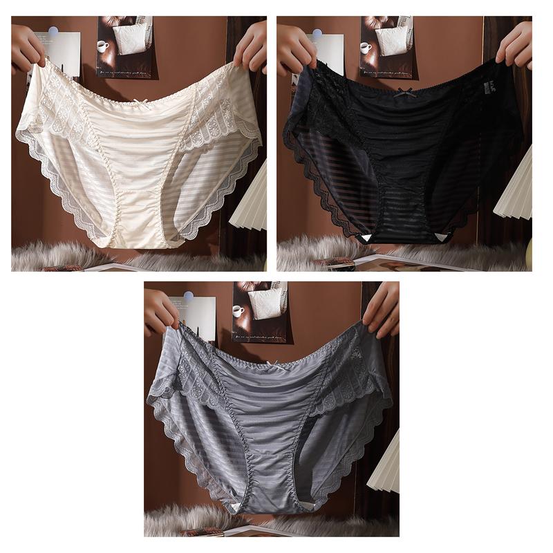 3Pcs/Set Lace Women Panties Breathable Plus Size Underwear French-Style Briefs Butt Lift Lingerie XL XXL 3XL 4XL 5XL