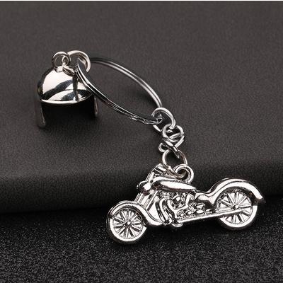 Motorcycle Helmet Metal Keychain Pendant