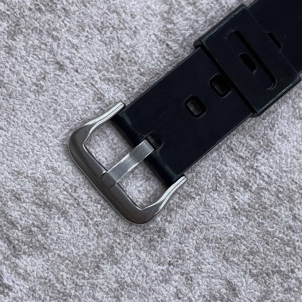 Waterproof Natural Resin Replacement Watch Band for Casio Women's BABY-G BA-110/111/112/120 BA-125 (Black)