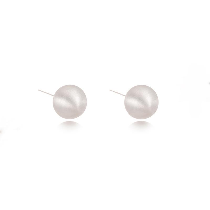 Minimalist spherical stud earrings matte light luxury cold high-end fashion three-dimensional personality minimalist retro atmospheric earrings
