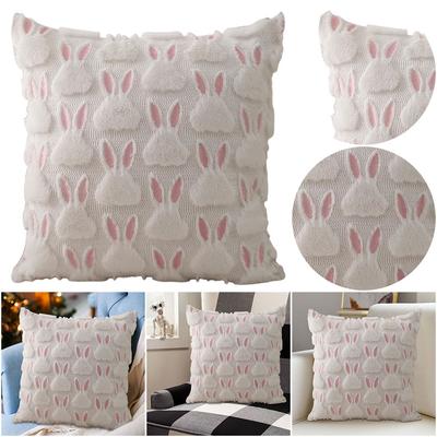 Easter Pillow Covers 45x45cm Easter Soft Cushion Case Decorative Throw Pillowcase for Easter Festivals Home Decor