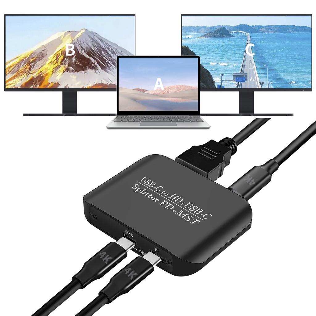 4K60TYPE-C to HDMI+TYPE-C Adapter Same Display PD Power Supply Splitter MST/PD