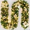 270cm Christmas LED Rattan Garland Decorative For Staircase Fireplace Christmas Decoration Xmas Tree Rattan Banner Home Pendant