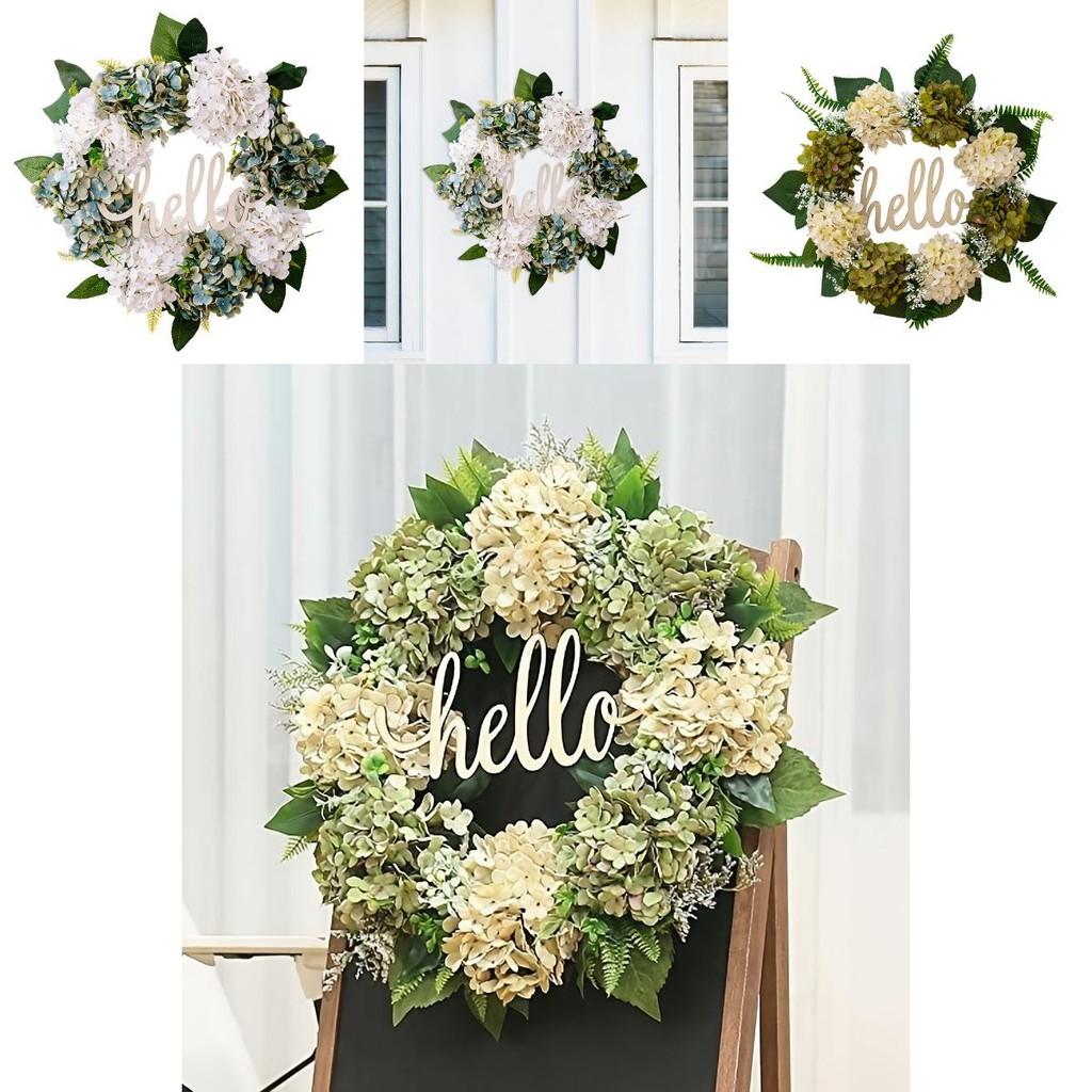 Charming Multicolor Hydrangea Green Leaf Wreath For Seasonal Decor Home