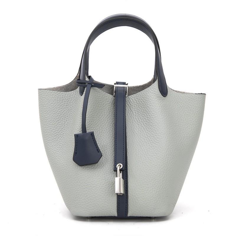 Borsa a Cesto per Verdura Modello TOGO 2026 Secchiello Borsa a Mano di Grande Capacità Pelle di Vacchetta di Primo Strato Pelle di Alta Qualità Donna