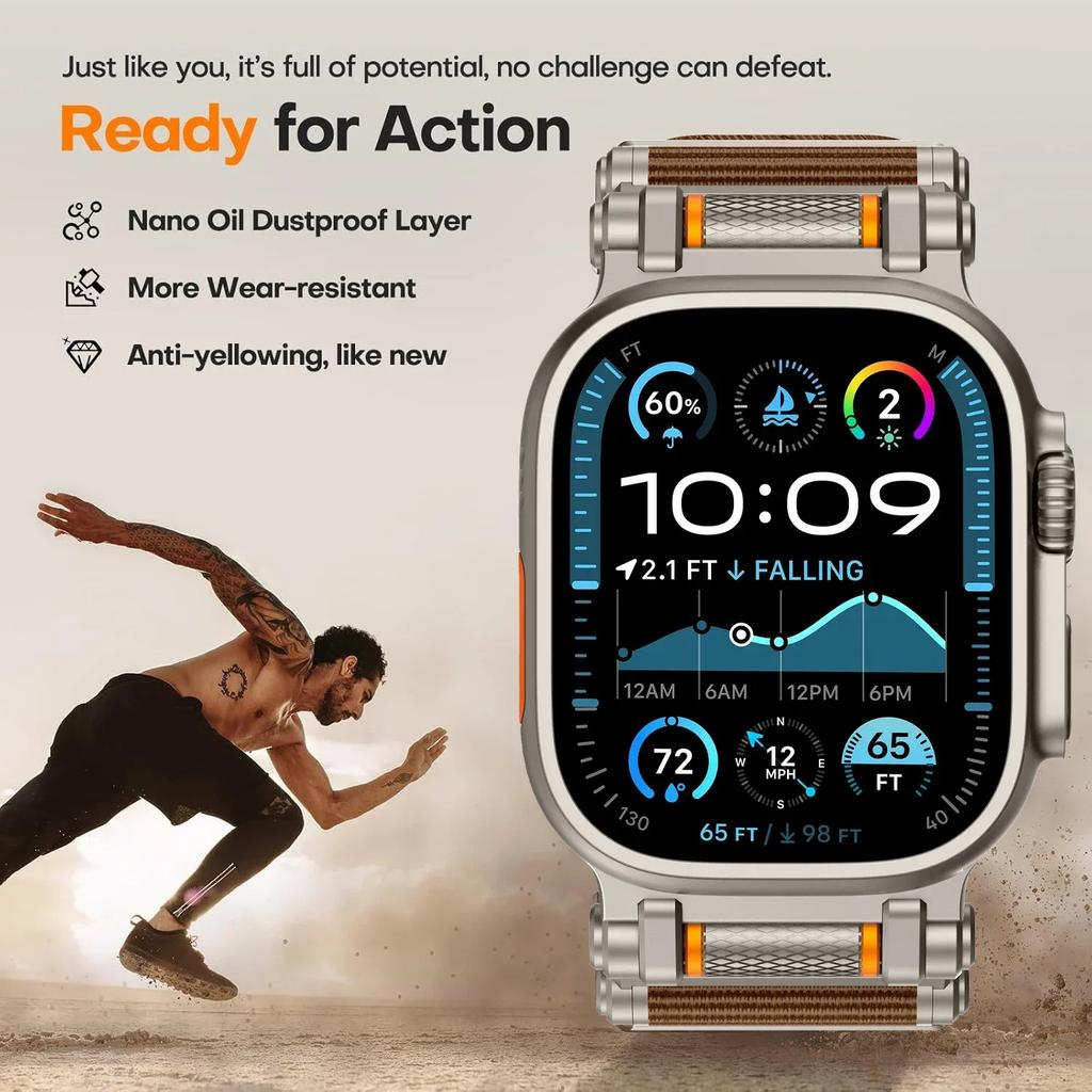 Roller-Armband für Apple Watch Ultra 2 Armband 49mm 44mm 45mm 42mm 46mm Nylon-Schlaufe Armband Für IWatch Serie 10 9 8 7 6 4 SE Armbänder