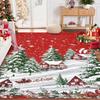 Christmas Area Rug, Red Green Snowflake Tree Rugs Washable Throw Runner Rugs Carpet for for Living Room Kitchen Dining Room