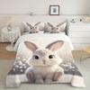 3-teiliges entzückendes Kaninchen-Druck Bettwäsche-Set - Weiches Polyester Digitaldruck Komfort Enthält 1 Queensize Bettbezug & 2 Kissenbezüge