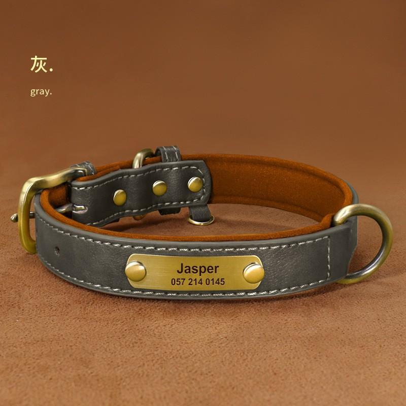 Personalized Engraved Dog Collar Small Medium Breeds - Adjustable Pet Neck Strap With ID Tag Maha Wool XS To XL