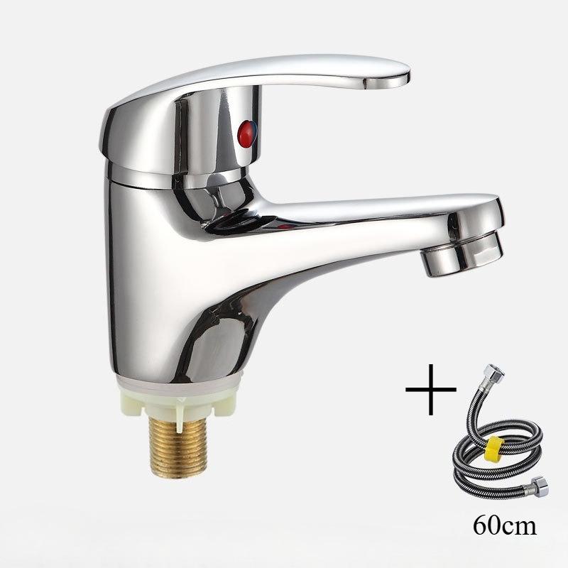Chromed Bathroom Faucet Hot and Cold Water Basin Face Wash Tap Deck Mounted Basin Mixer Water Taps Bathroom Accessories