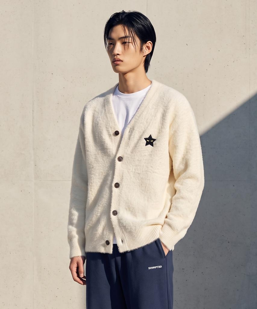 Starryeyed Angora Fur Knit Cardigan (Ivory)