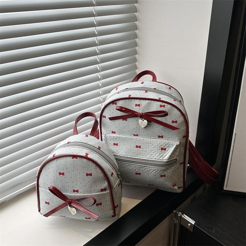 College style women's backpack 2 new summer fashion bow small backpack shopping commuter bag